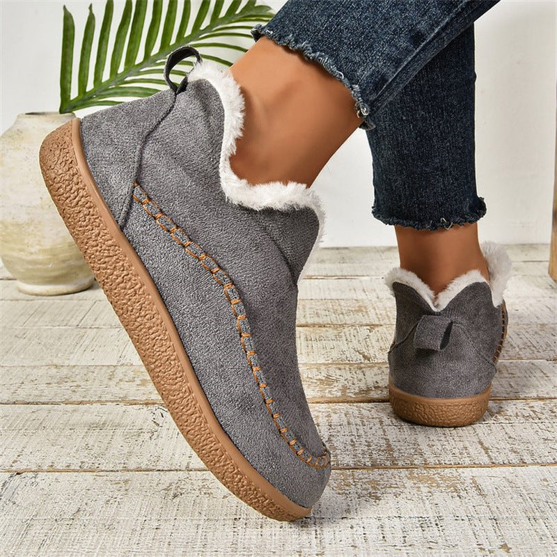 V-cut Cotton Shoes For Women