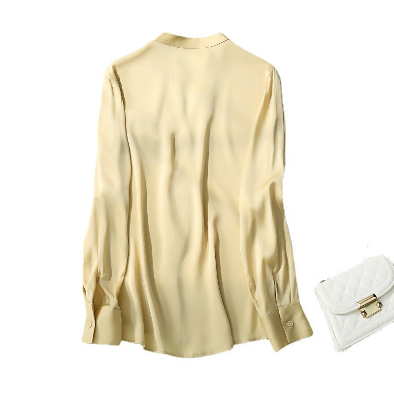 Turnover Style Commuter Silk Shirt