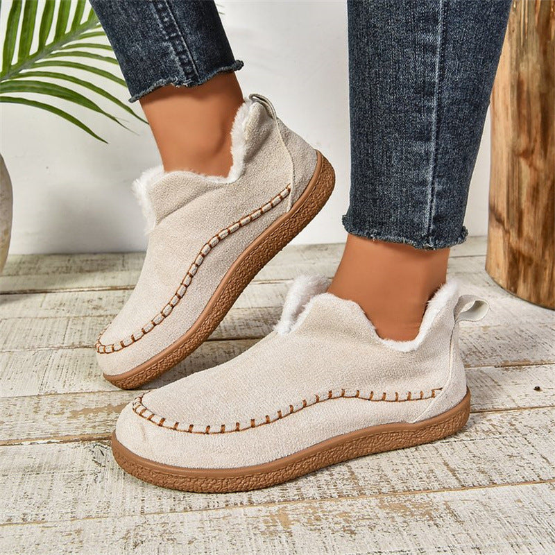 V-cut Cotton Shoes For Women