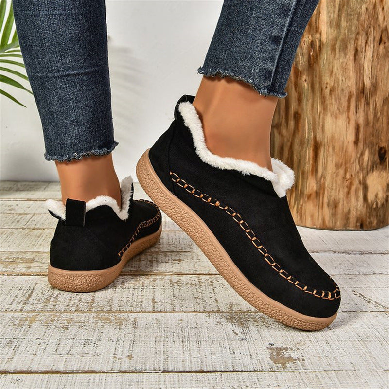 V-cut Cotton Shoes For Women