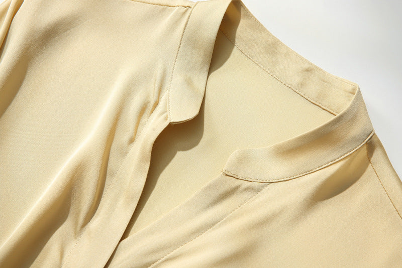 Turnover Style Commuter Silk Shirt