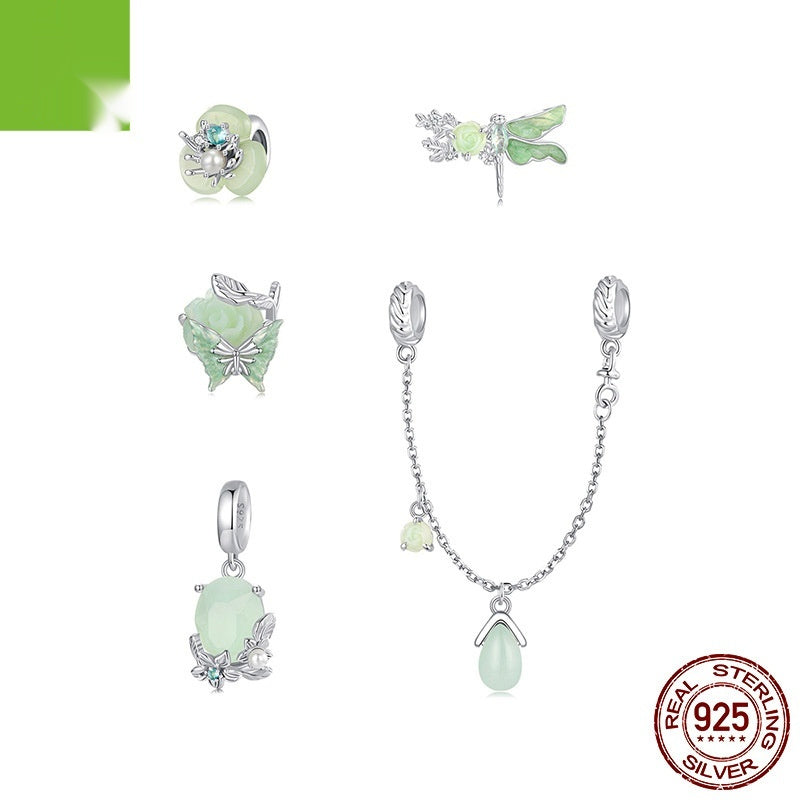 Green Flowers And Insects Series Bracelet