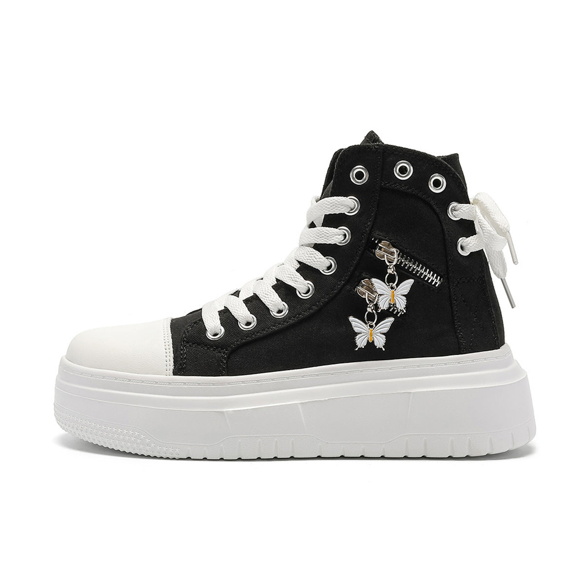 Butterfly Zipper Canvas Shoes