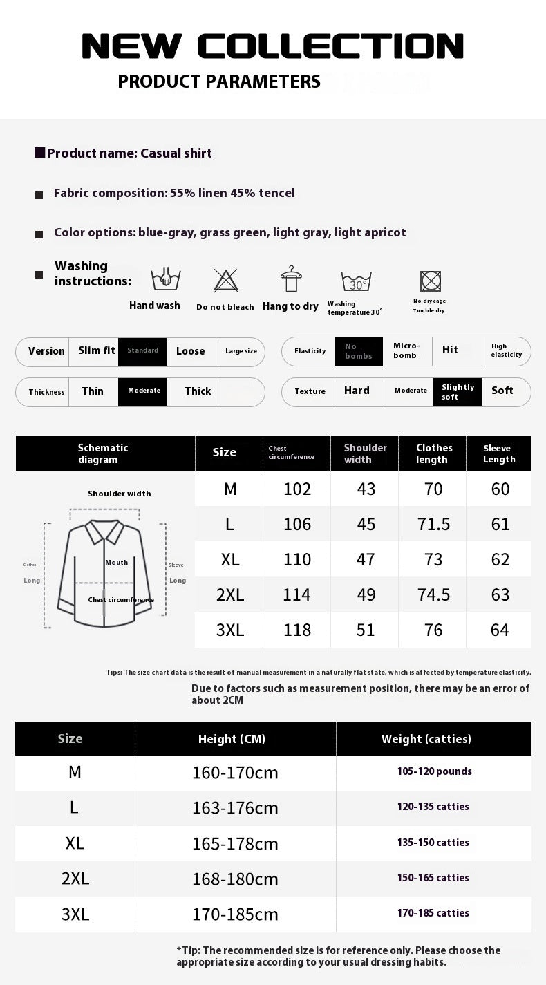 Pleated Cotton Linen Shirt