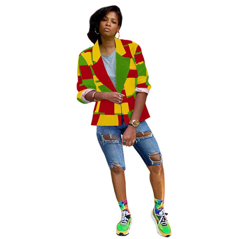 Casual Women's Clothing Multi-color Blazer