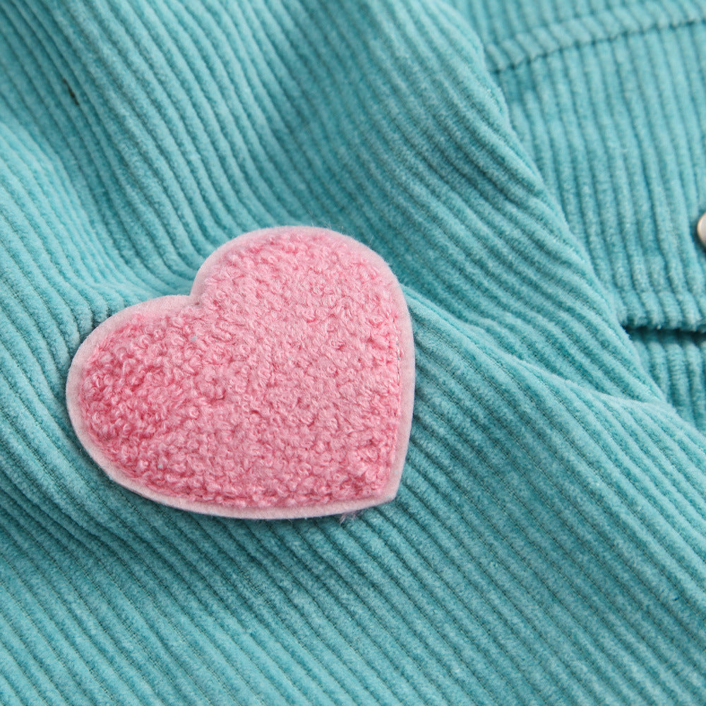 Love String Embroidery Corduroy Jacket
