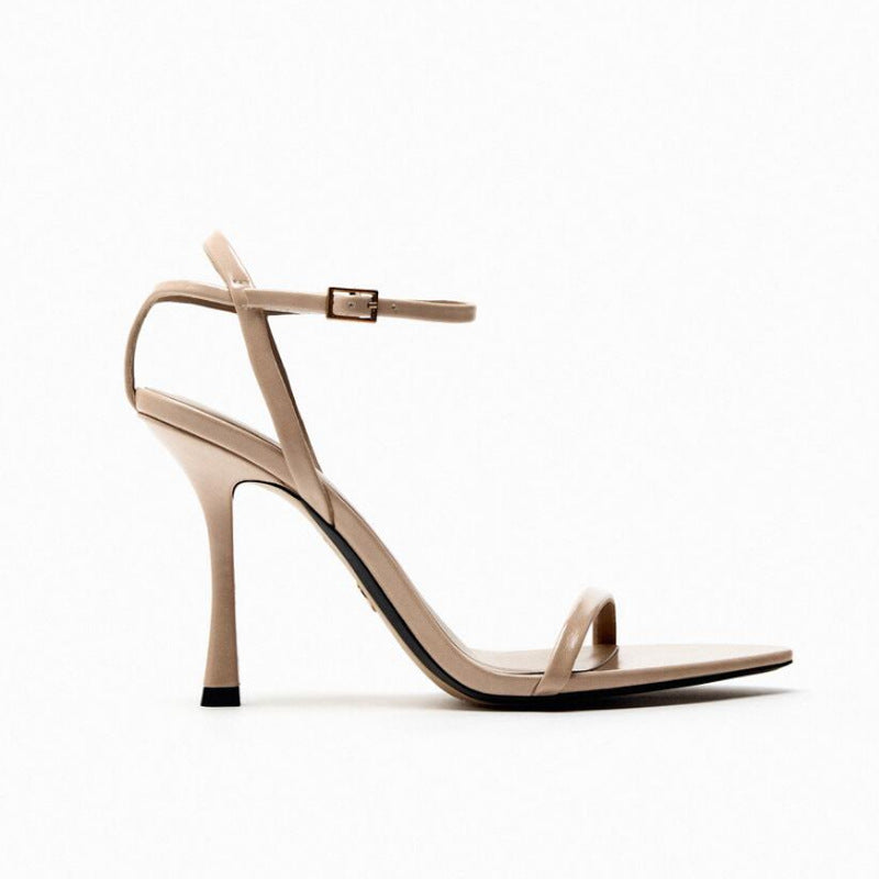 European And American Brown Strap Classy High Heels