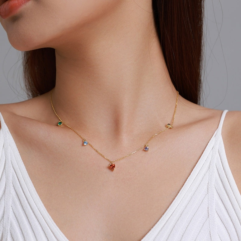 Sterling Silver Zircon Necklace