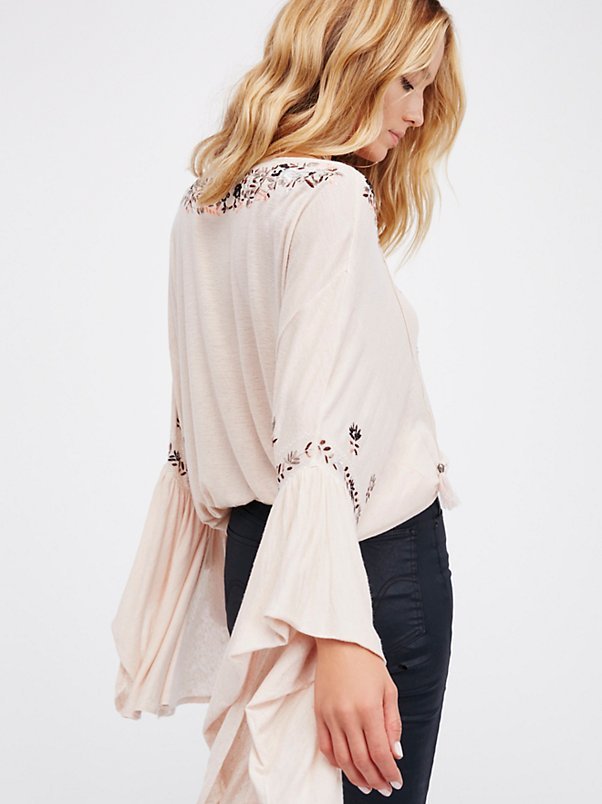 Women's Bohemian V-neck Lace-up Top