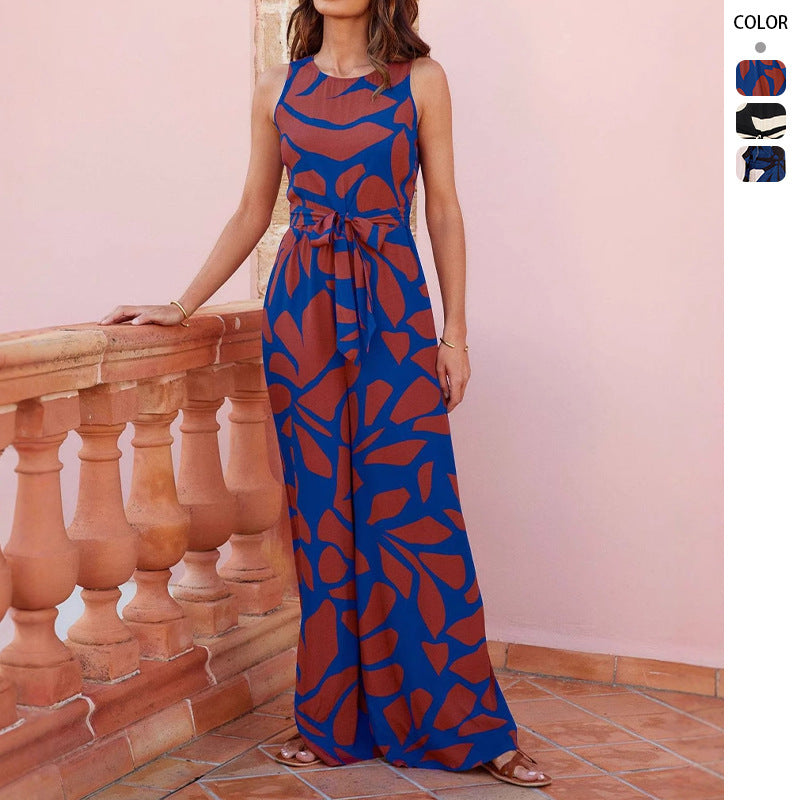 Fashion Round Neck Jumpsuit Women