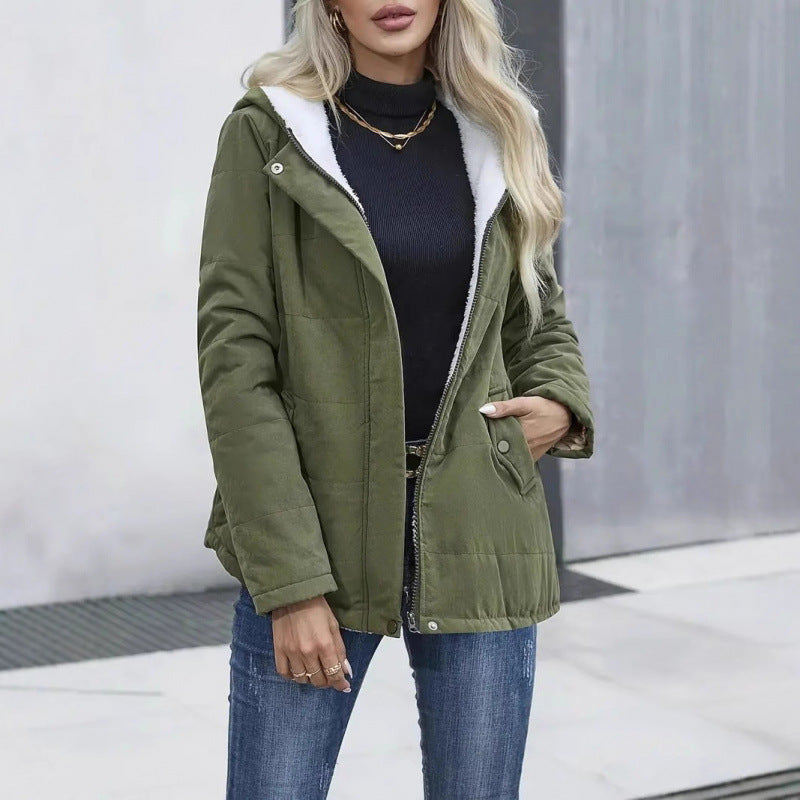 Fleece-lined Cotton Coat