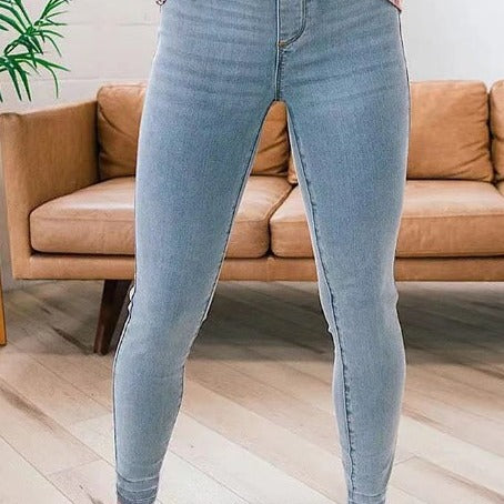 Lady's Stretch Waist Slim Fit Skinny Pants