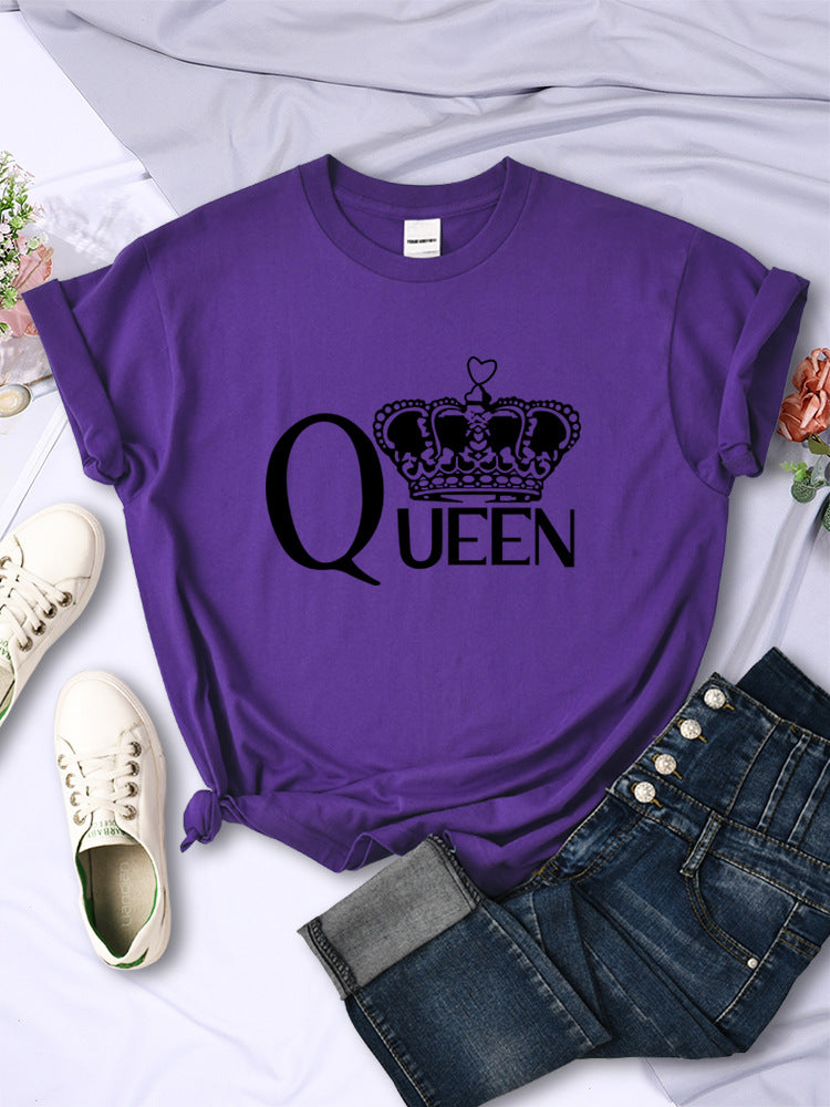 Queen'S Big Crown Printed Women T Shirts
