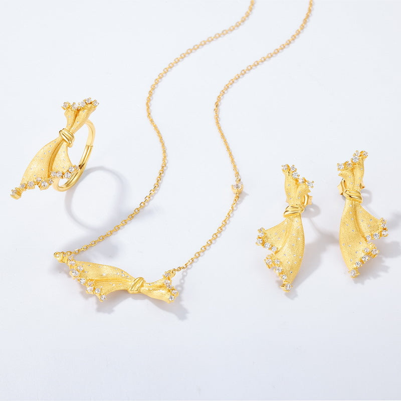 Clavicle Chain Silver Gold-plated Necklace