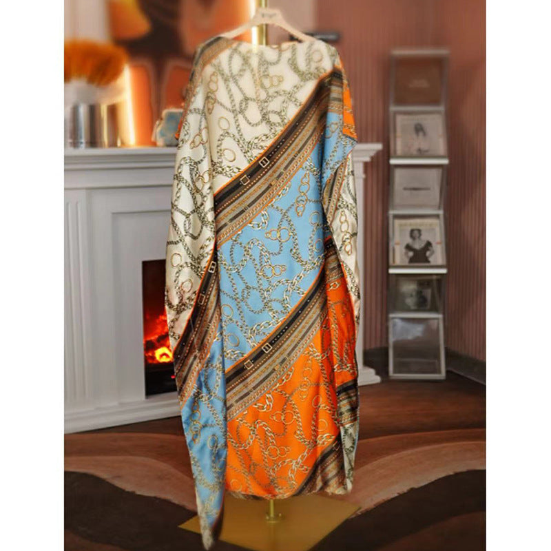 Women's Split Shawl With Contrast Color