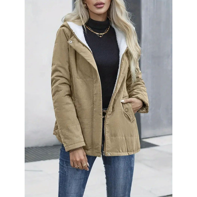 Fleece-lined Cotton Coat