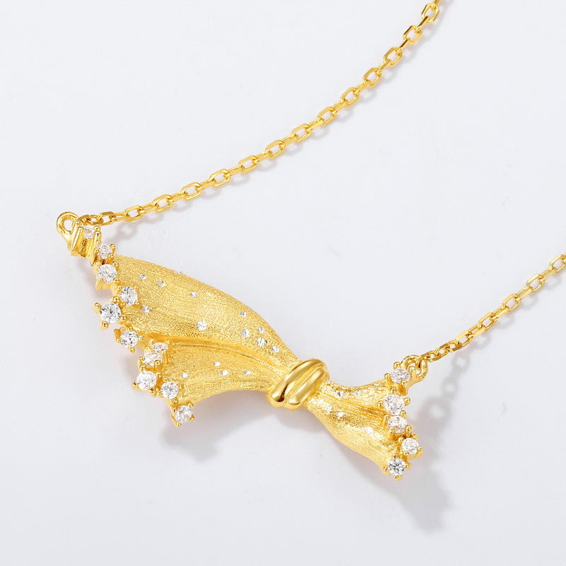Clavicle Chain Silver Gold-plated Necklace