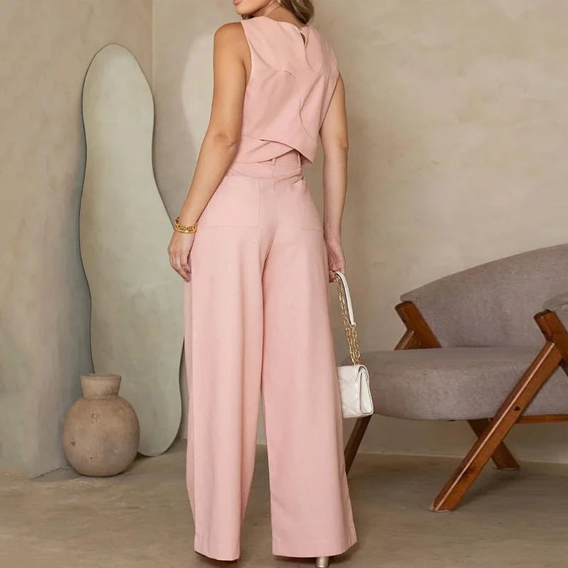 Sleeveless Vest Trousers Suit