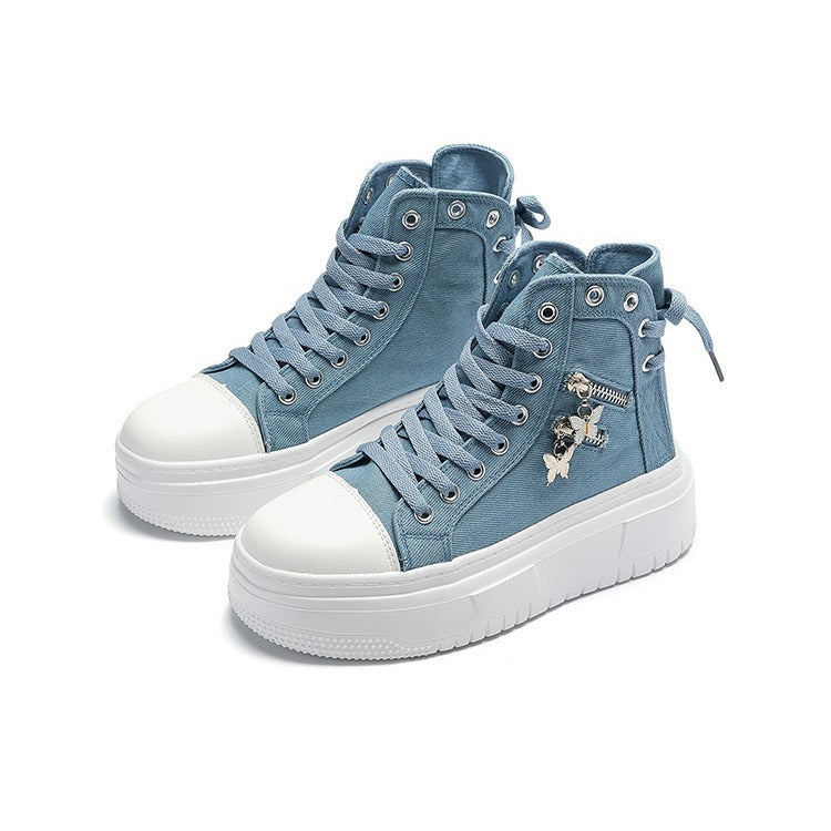 Butterfly Zipper Canvas Shoes