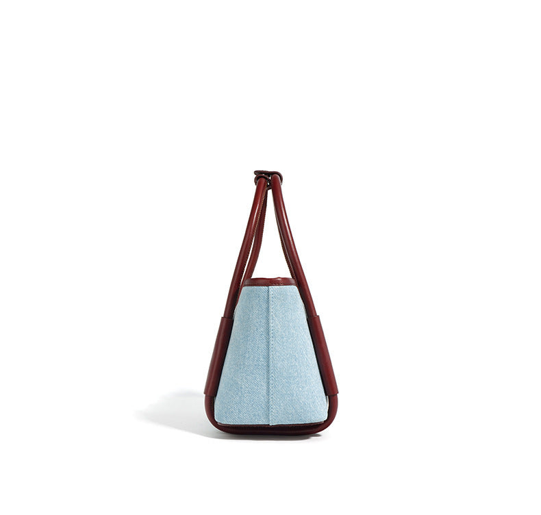 Top Layer Cowhide Basket Bag