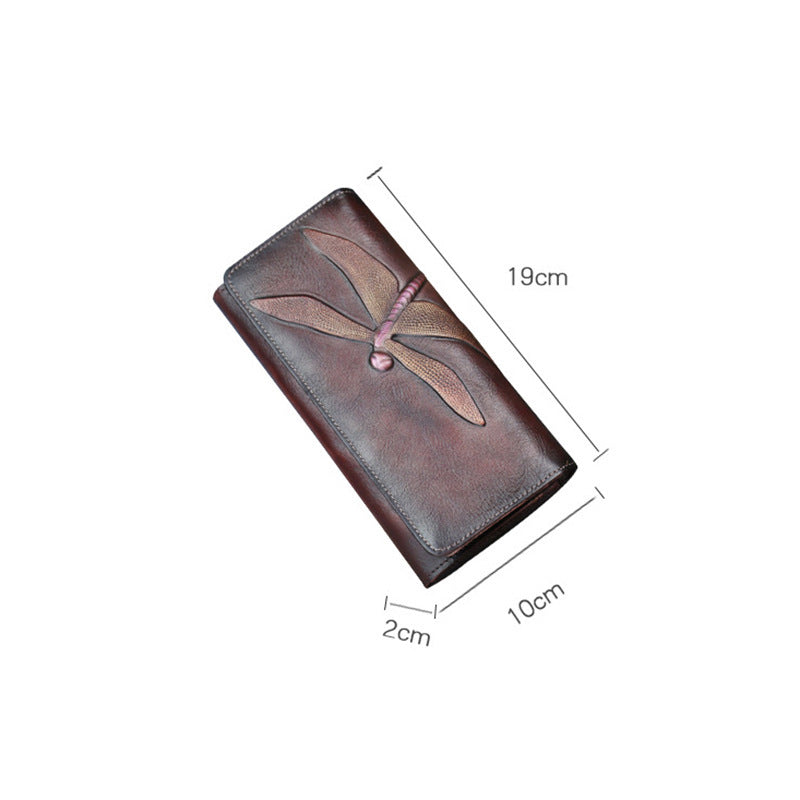 Women's Butterfly Leather Long Wallet