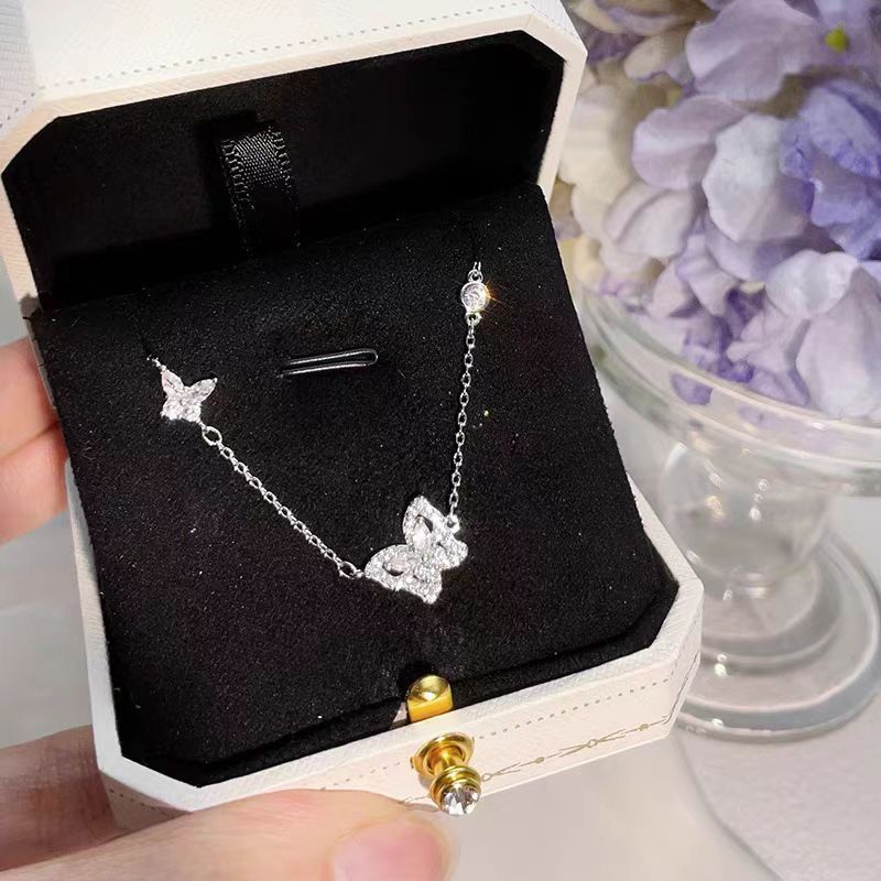 Silver Butterfly Necklace For Women