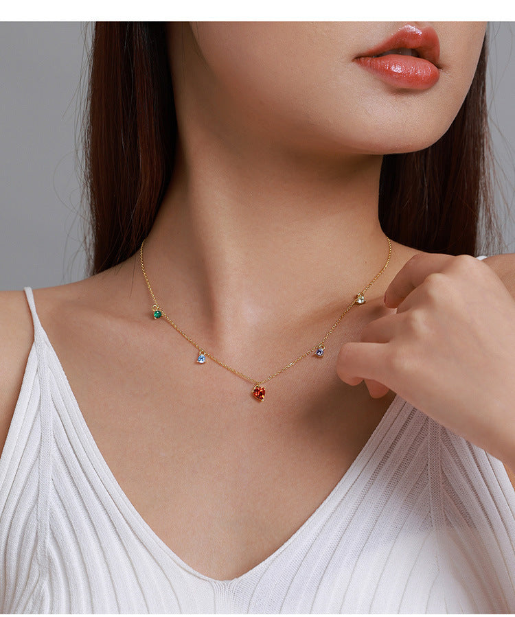 Sterling Silver Zircon Necklace