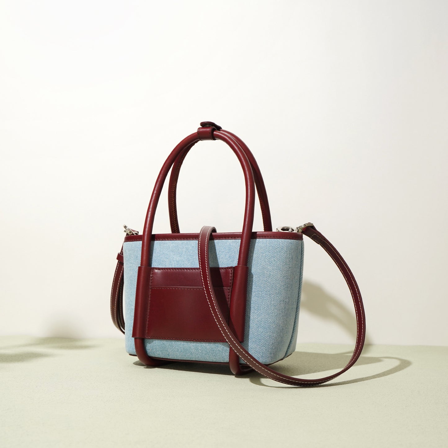 Top Layer Cowhide Basket Bag