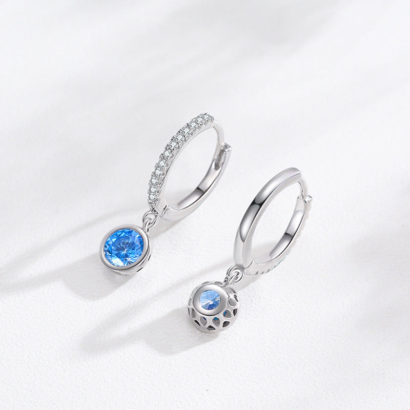 Women's Light Luxury Sea Blue Earrings Necklace