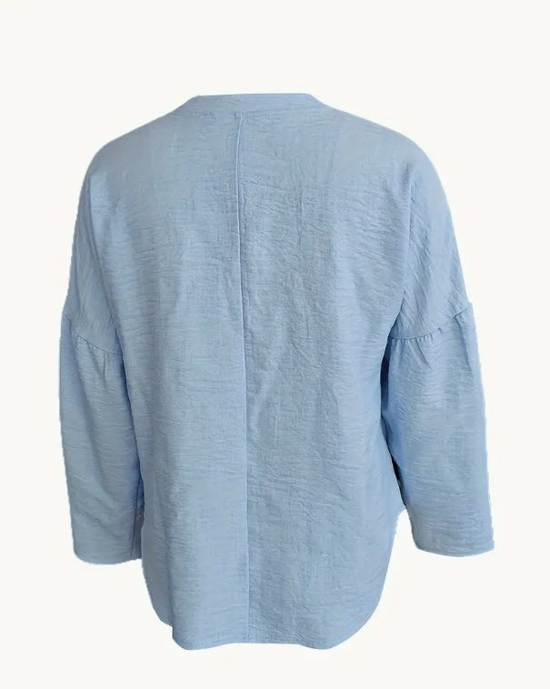 Women'S V-Neck Long Sleeve Shirt
