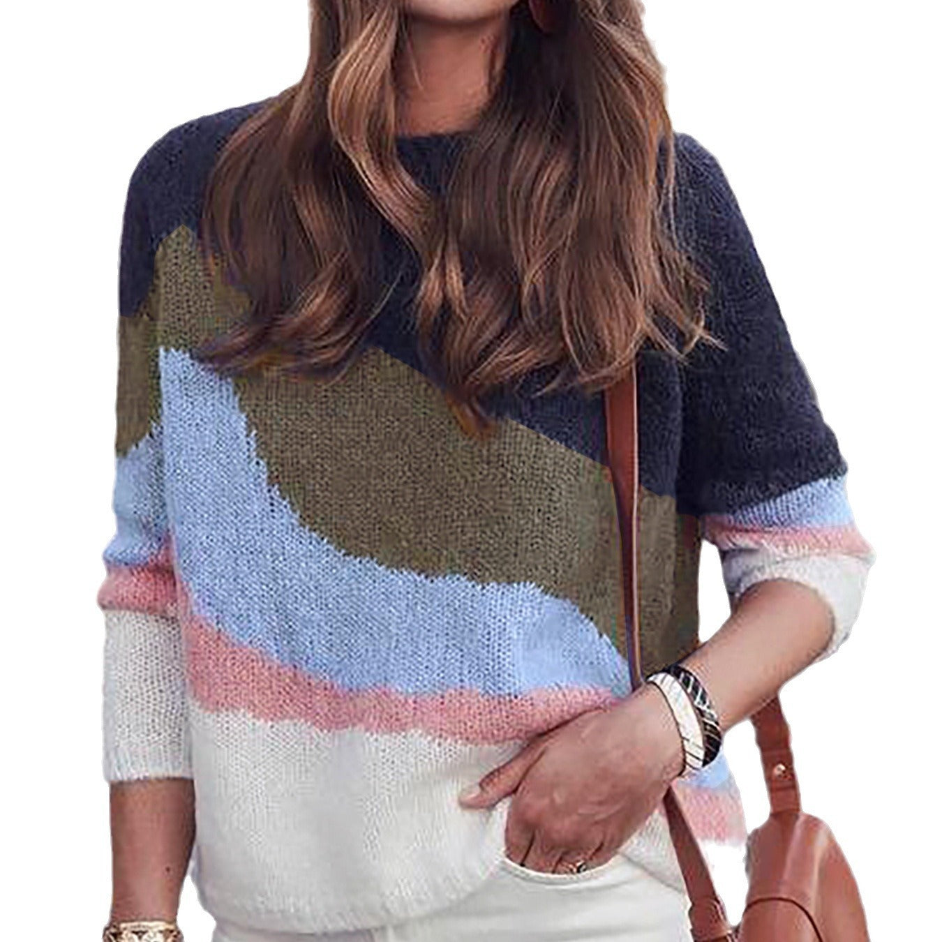 Round Neck Contrast Casual