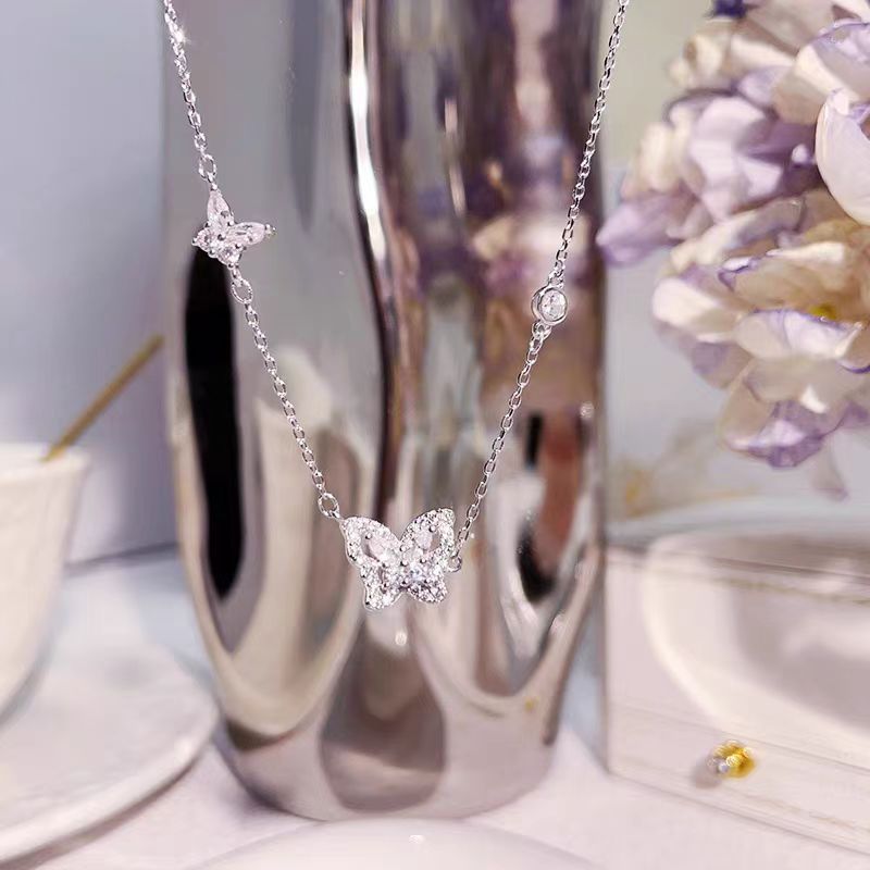Silver Butterfly Necklace For Women