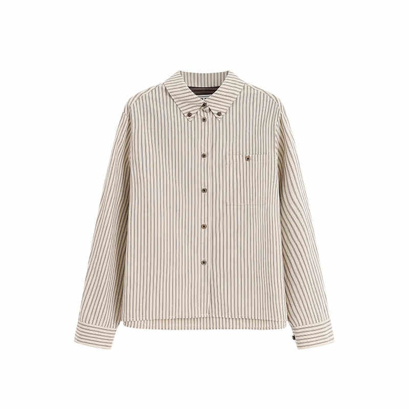 American Retro Striped Shirt For Women