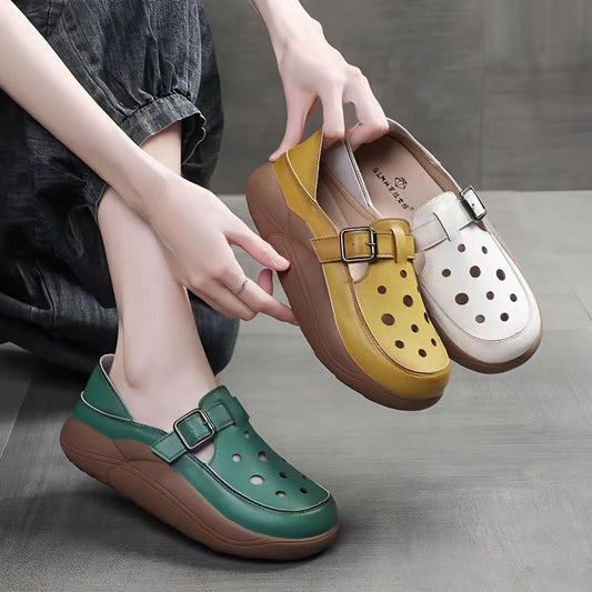 Retro Color Hollow Out Sandals