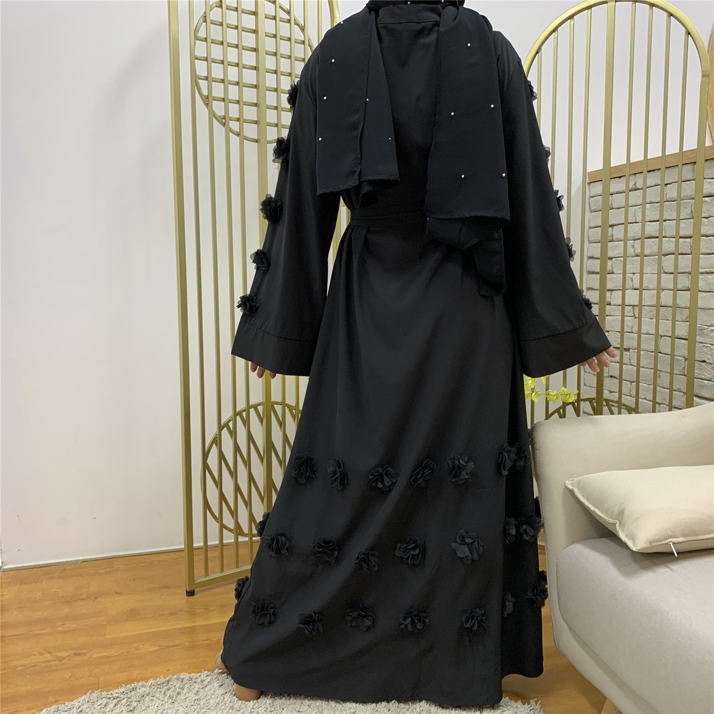Women's Cardigan Floral Lace Up Robe
