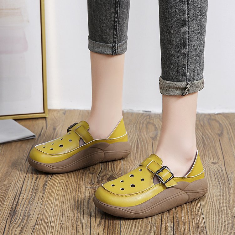 Retro Color Hollow Out Sandals