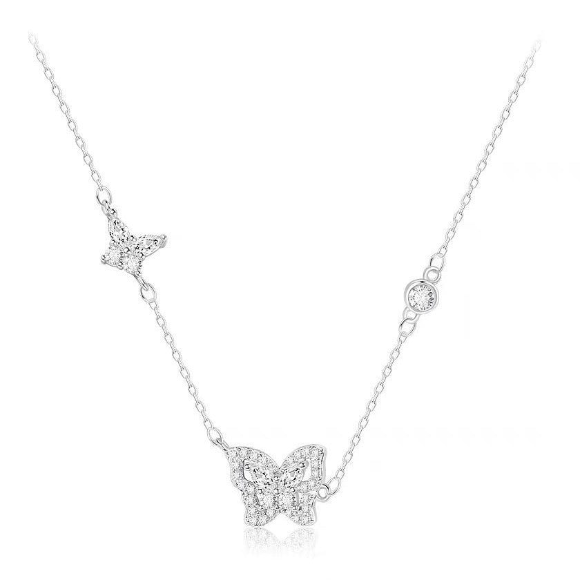 Silver Butterfly Necklace For Women