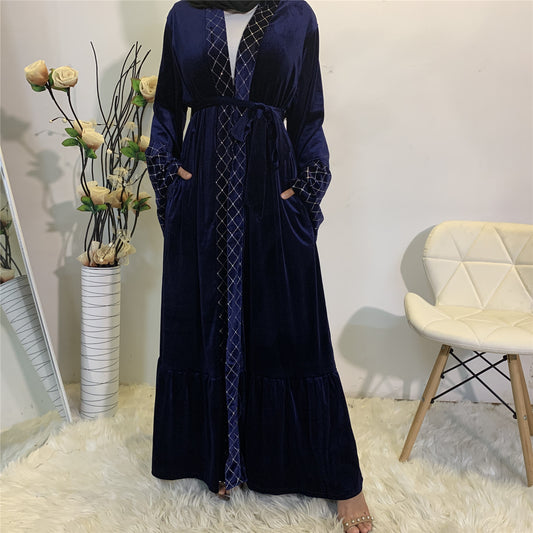 Golden Velvet Gilded Cardigan Robe