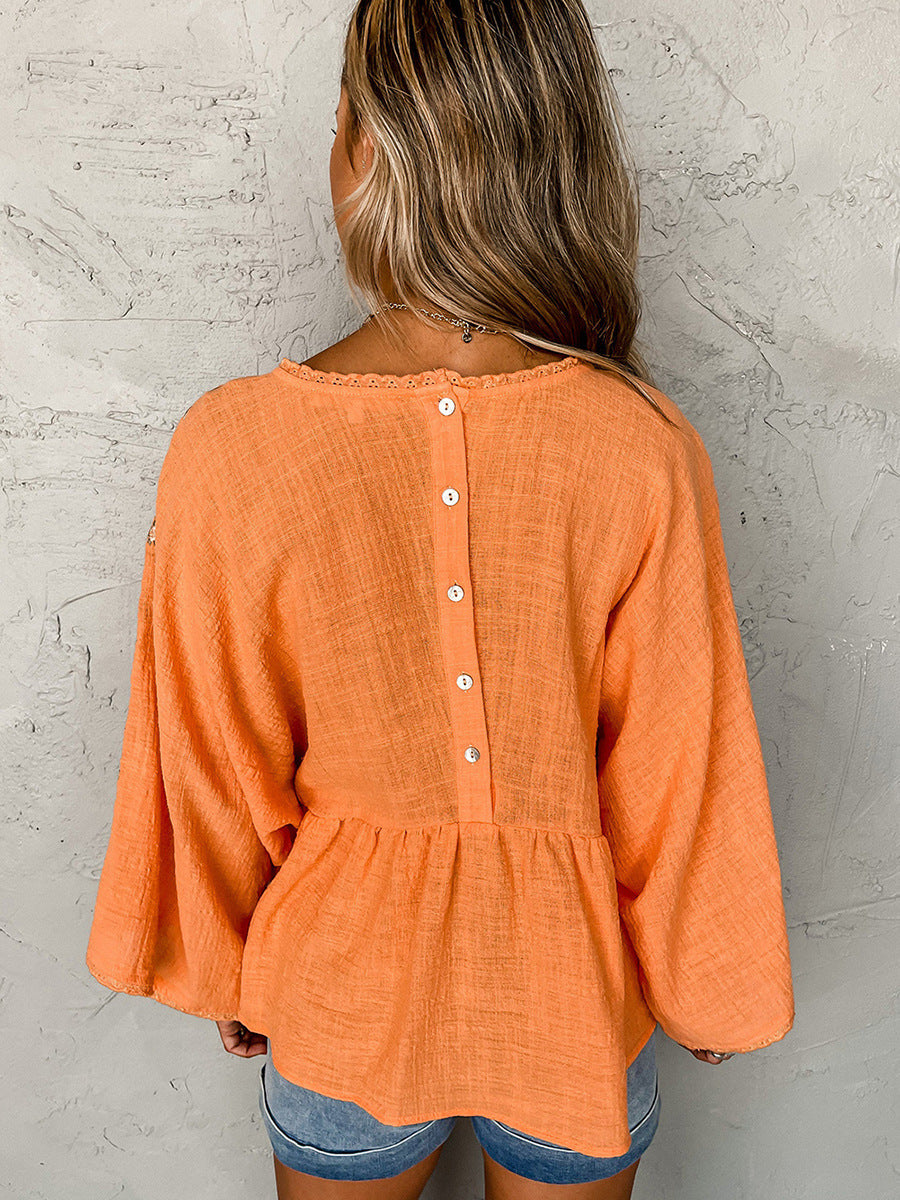 European And American Leisure Style Loose Round Neck