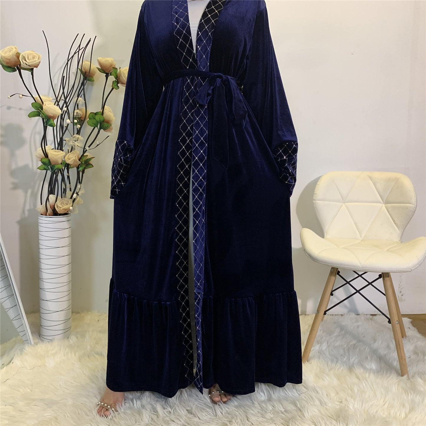 Golden Velvet Gilded Cardigan Robe