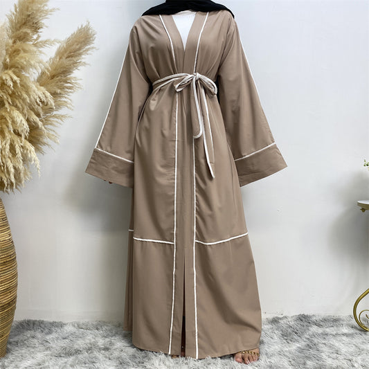 Contrast Striped Cardigan Robe