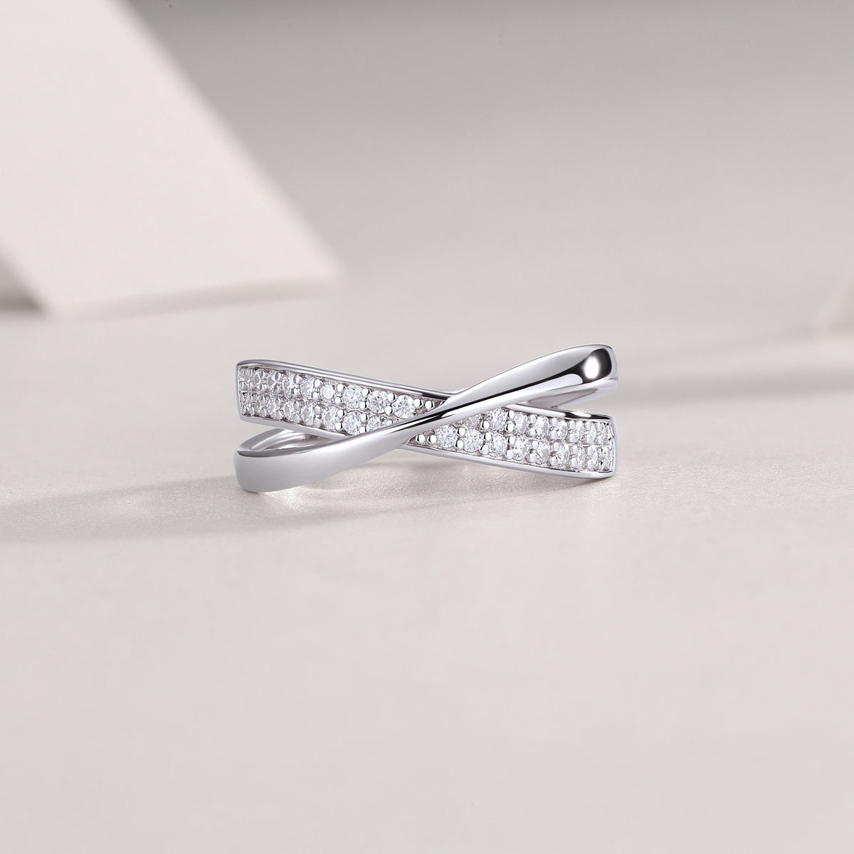 Wrap Around Ring Luxury Fashion Set Moissanite Silver Ring
