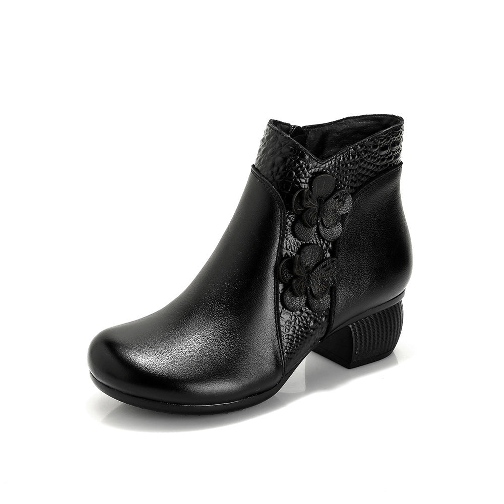 Soft Surface Cattlehide Leather Boots