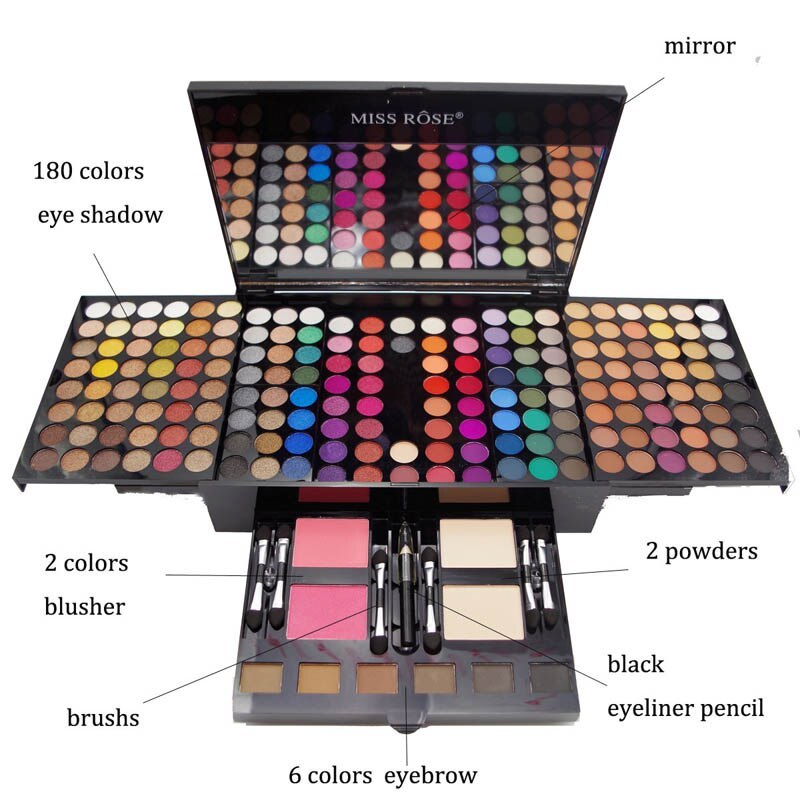 Eyes Shadow Blush Set Piano-shaped Makeup Box 180 color