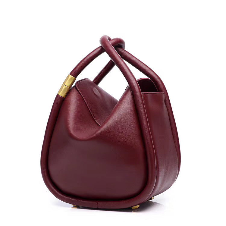 Hand-in-hand female cowhide tofu bag small square bag