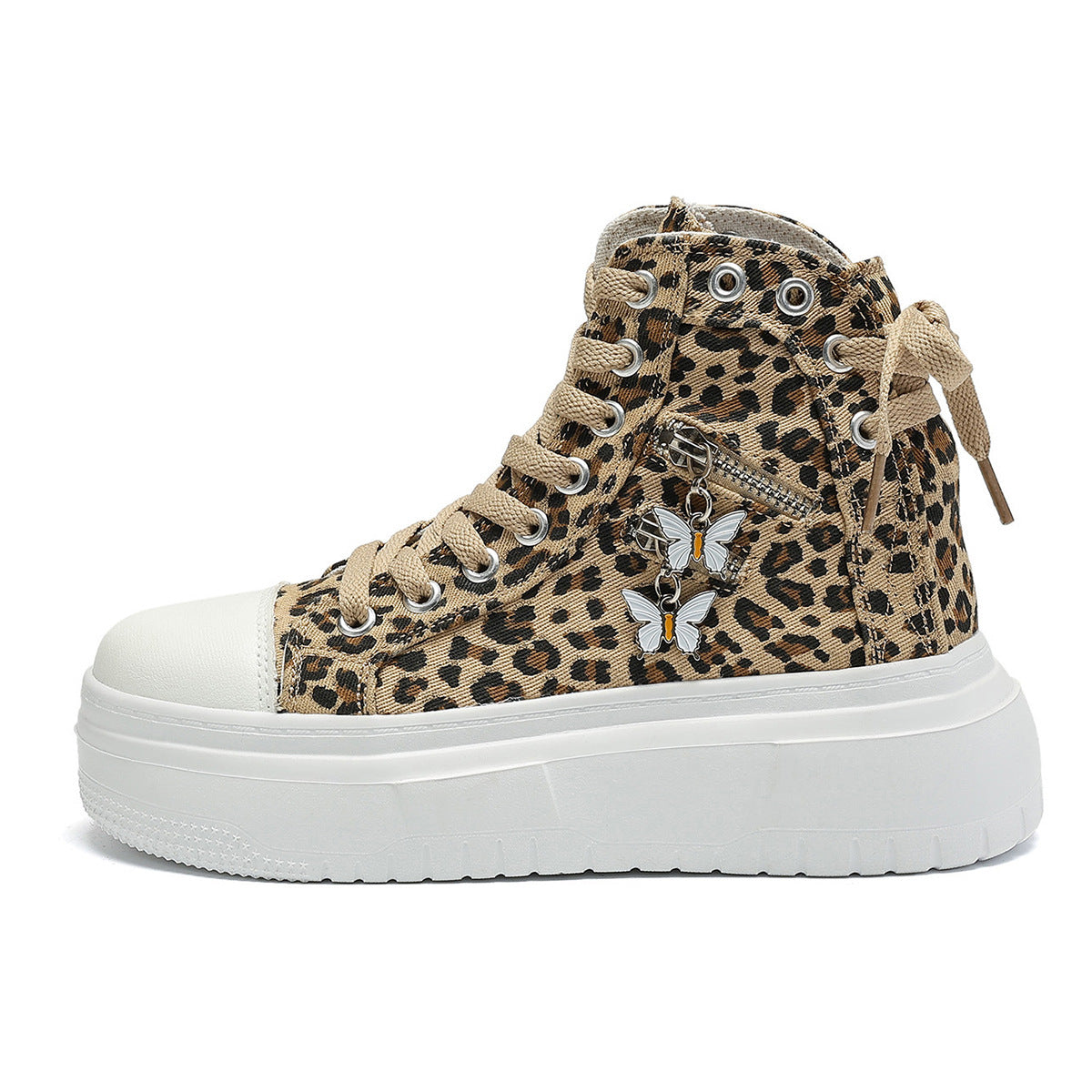 Butterfly Zipper Canvas Shoes