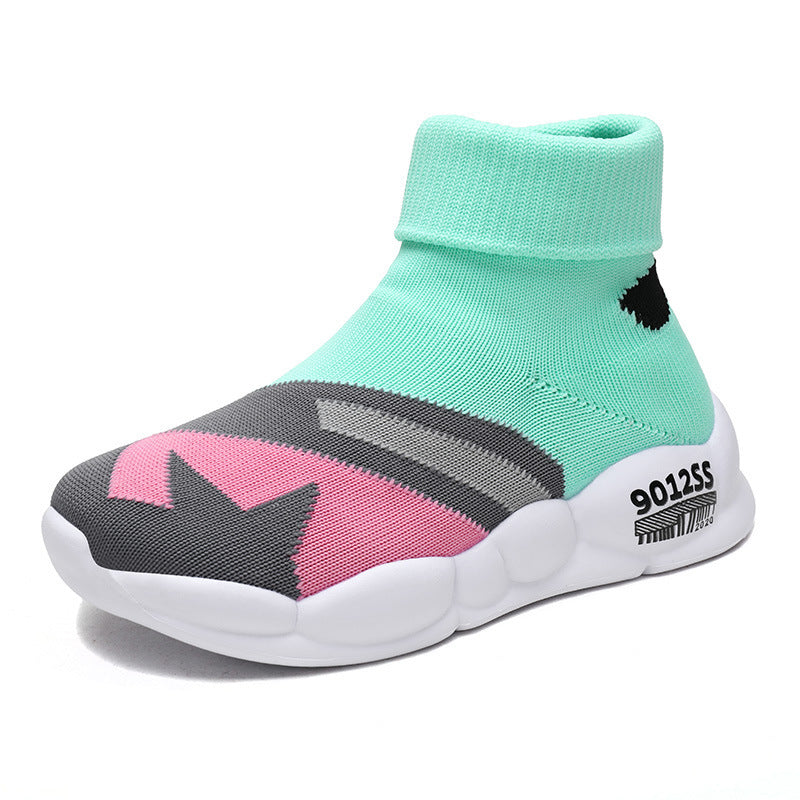 New Girls' Breathable Flying Sneakers