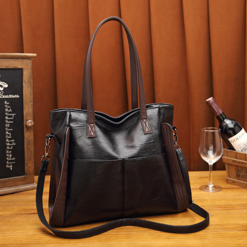 Large Capacity Soft Leather Bag