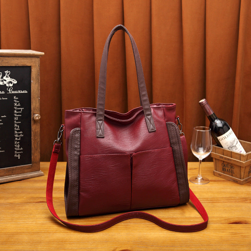 Large Capacity Soft Leather Bag