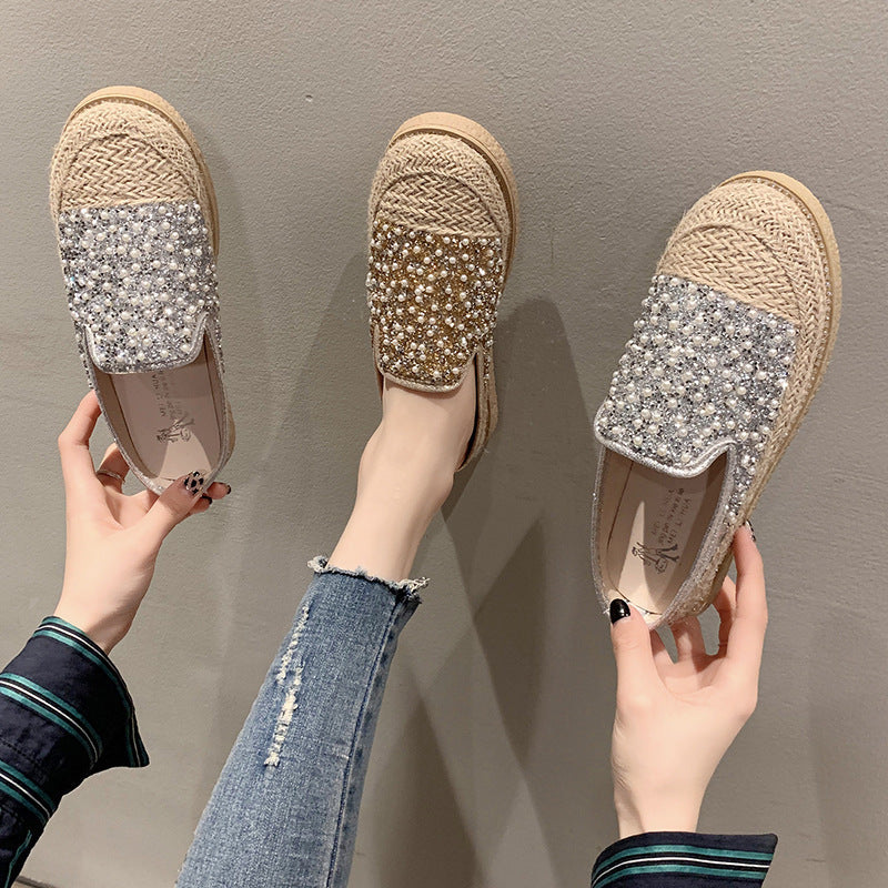 Trendy Korean Pearl Flat Half Drag